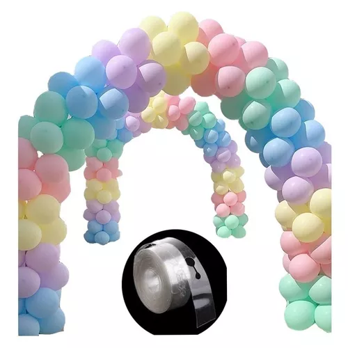 Pastel Rainbow Balloon Arch Clipart