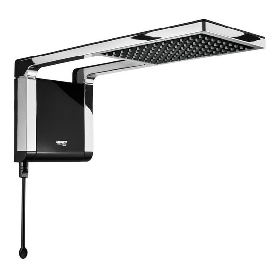 Regadera eléctrica de pared Lorenzetti Acqua Ultra Storm negra cromada 6800W 220V