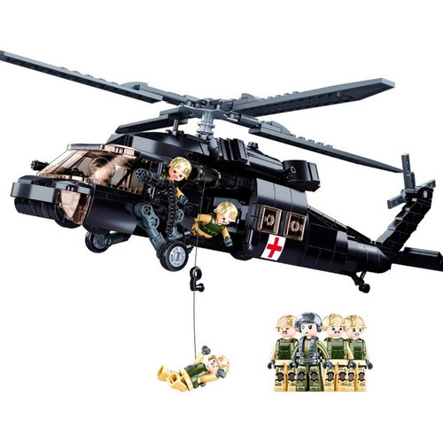 Bloques Construcción Sluban Helicóptero Uh60 Black Hawk 692p