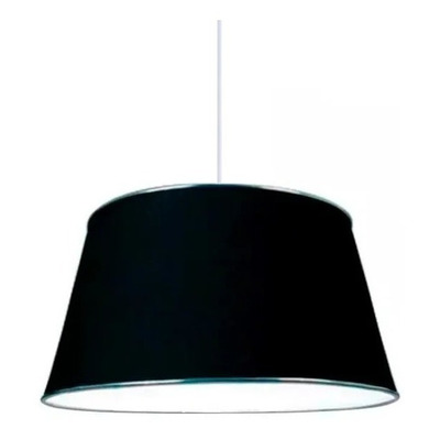 Lampara Colgante Pantalla Negra Y Cromo Apto Led Luz Desing