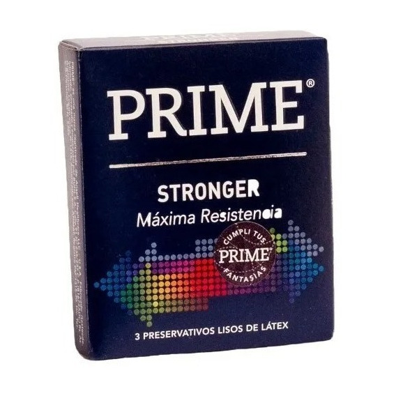 Preservativo Prime De Latex Lubricados Stronger X 3 U