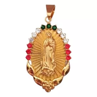 Dije De La Virgen De Guadalupe Mexico Enchapado En Oro 18k