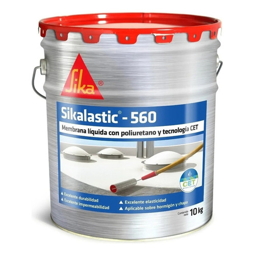 Membrana Liquida Sikalastic 560 Impermeabilizante 10kg Sika Color Rojo