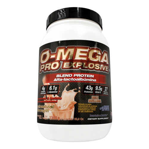 Proteína Whey Omega Pro Explosive 1,500 Gr 3.3 Lbs Bajo Carb Sabor Nuez/Avellana