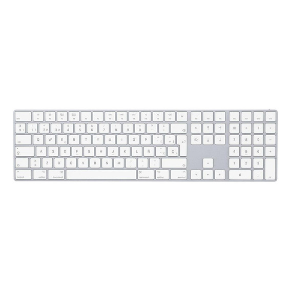 Teclado bluetooth Apple A1843 QWERTY español España color plata y blanco