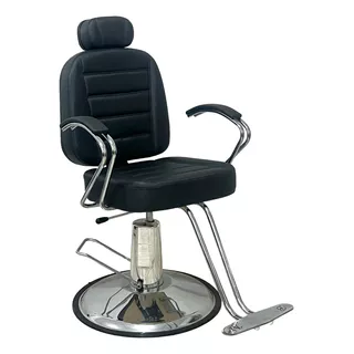 Poltrona Cadeira Reclinável Sandra De Barbeiro Com Base Cor Preto Acetinado
