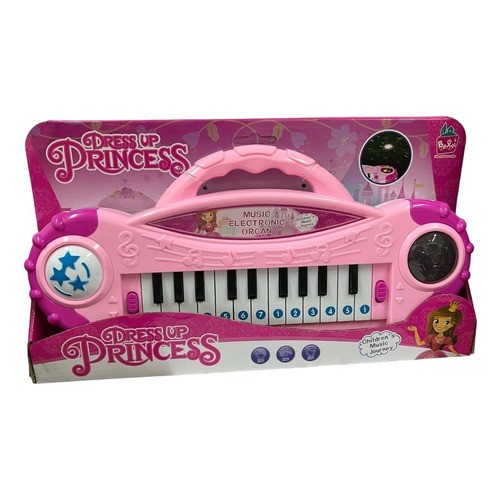 Pianito Musical De Juguete Princess Música Notas Mus Y Luz Color Rosa