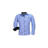 Camisa Infantil Alfa Tecido Misto Xadrez - Azul Médio - 160