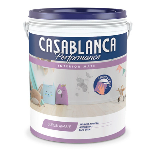 Casablanca Interior performance látex mate 20lt superlavable color blanco