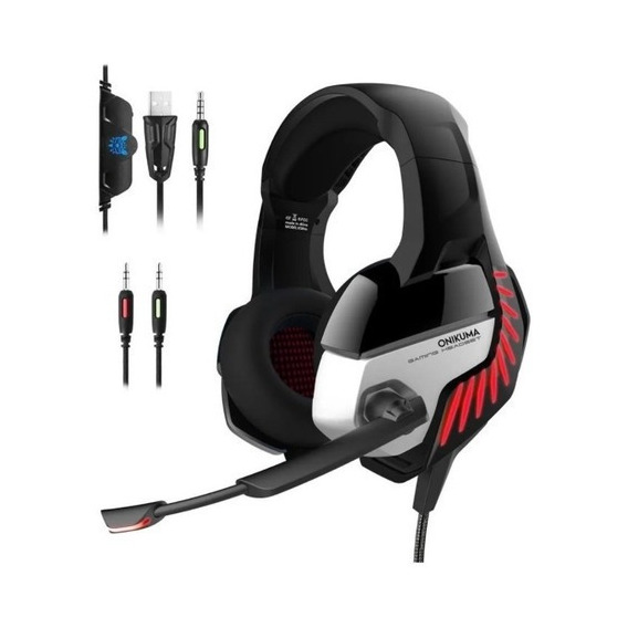 Auricular Gamer Onikuma K5 Pro Color Negro y Rojo