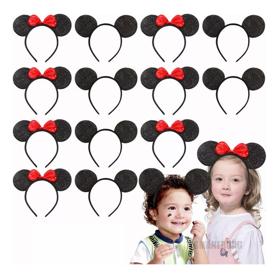 24pz Diademas Mimi & Mickey Mouse Oreja Fiesta Batucada Boda