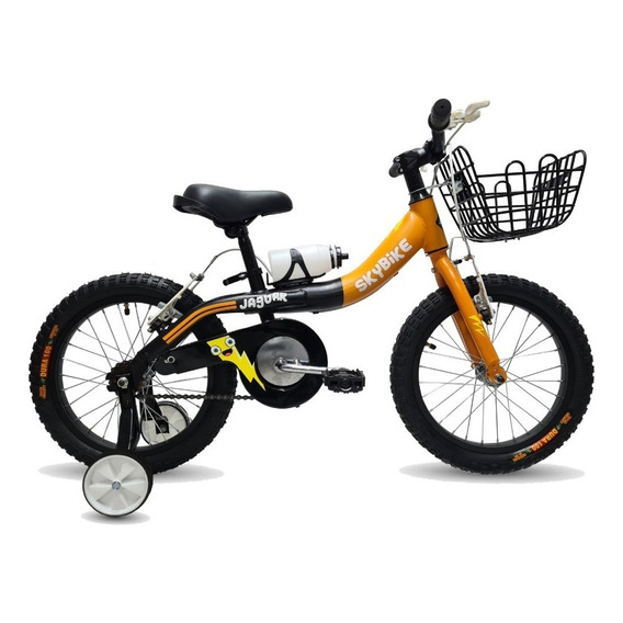 Bicicleta Infantil Skybike Niño Rodada 16 Ruedas Entrenadora Color Naranja Tamaño Del Cuadro Unitalla