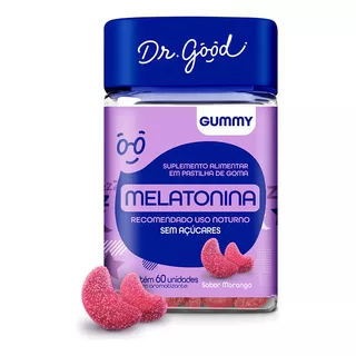 Melatonina Em Gummys 60 Gomas Sabor Morango Dr Good