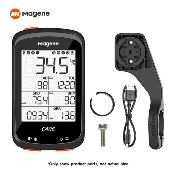 Ciclocomputador Genérica Magene C406 Bicycle Computer Wireless GPS Speedometer Odometer 2.5 Inch Sync Cadence Sensor Waterproof Cycling Bike Stopwatch color negro