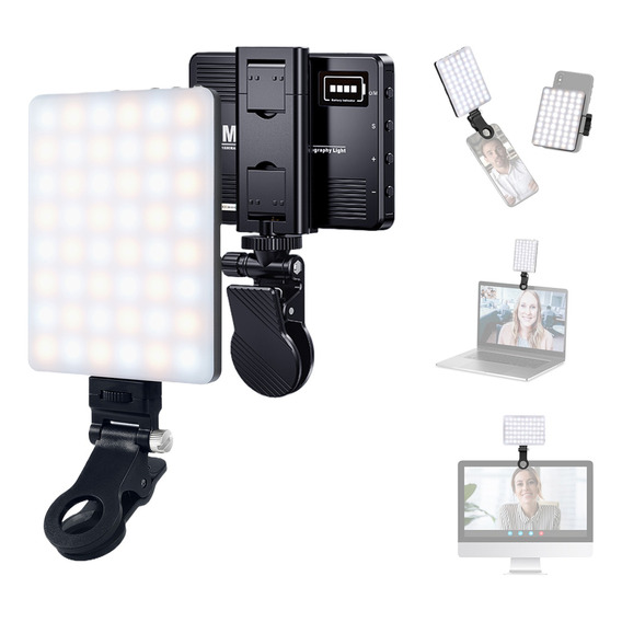 Azulamar Led Luz De Video Selfie Luz Clip P/ Celular Macbook