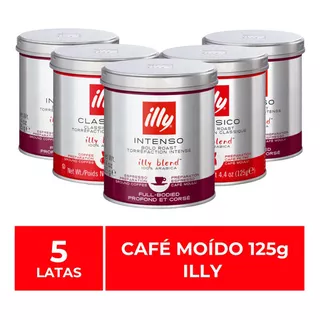 Café Moído, Illy, 5 Latas De 125g