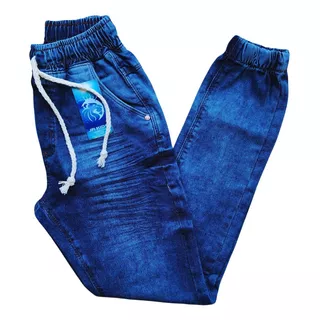 Calça Jogger Jeans Com Elastano Infantil Menino 10/12/14/16