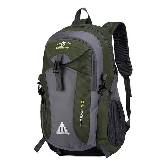 Mochila Deportiva Gym Casual Back Pack Impermeable Montaña M Color Verde militar