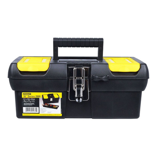 Caja de herramientas Stanley 16-013 de plástico 206mm x 403mm x 181mm negra y amarilla