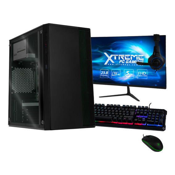 Xtreme Pc XTACIQ16GBHD600MFB Intel Quad Core J4125 2.7 Ghz 16gb Ssd 500gb Monitor 23.8 Wifi Fusion Black
