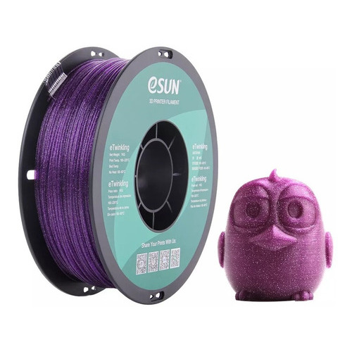 Filamento Esun Pla Twinkling Glitter 1kg Impresora 3d Color Púrpura