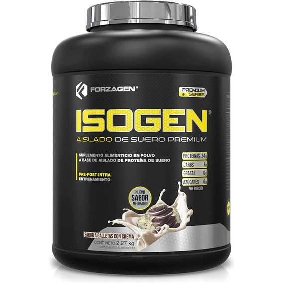 Forzagen Proteína Isogen 5lb | 100% Whey Protein Isolate Sabor Galletas con crema