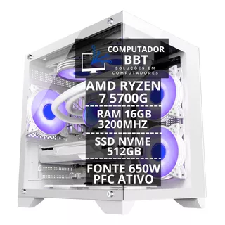 Pc Gamer Ryzen 7 5700g 16gb Ddr4 3200mhz Nvme 512gb 650w