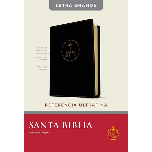 Biblia Rvr60 Referencia Ultrafina Letra Grande Negro Cruz