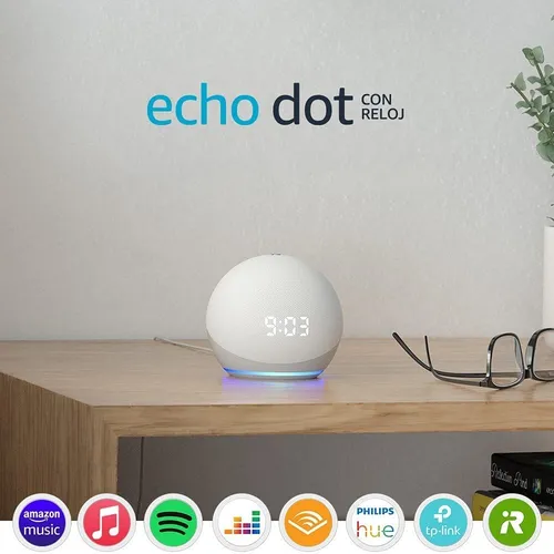 Amazon Echo dot 4 con reloj MercadoLibre