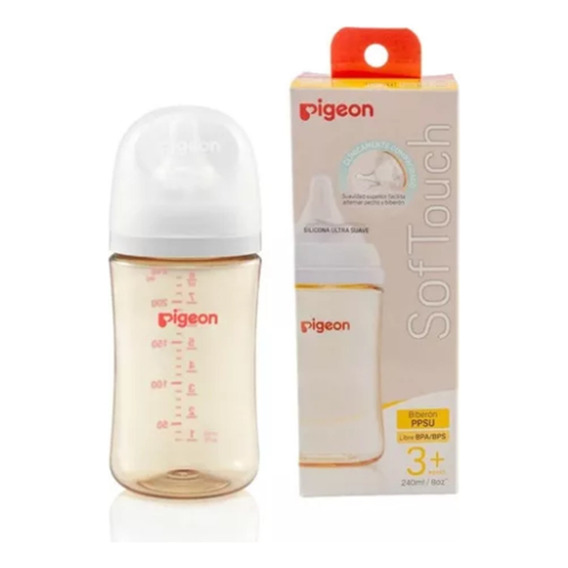 Biberón Softouch Pigeon Ppsu 240ml Color Dorado Ppsu 240 Ml