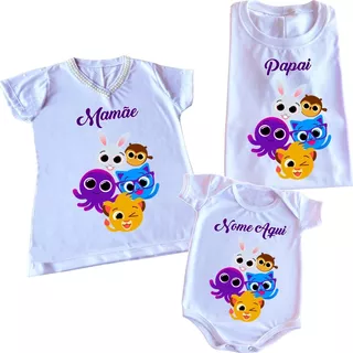 Kit Camisetas Aniversário Baby Menino Festa Dos Bolofofos
