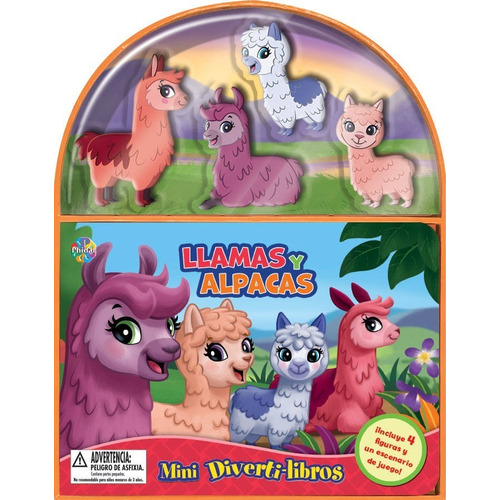 Libro Llamas Y Alpacas Mini Divertilibros Incluye 4 Figuras