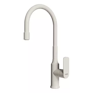 Griferia Cocina Monocomando Flexible Vasser Agatha White Acabado Mate