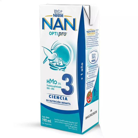 Nan Optipro 3 Leche Infantil Listo Para Tomar Nestle - X6