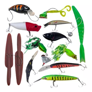 Set Kit Combo Señuelos Pesca Tararira Dorado Tarucha Premium