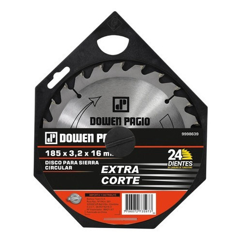 Disco Sierra Circular 185mm 24 Dientes Dowen Pagio 9998639