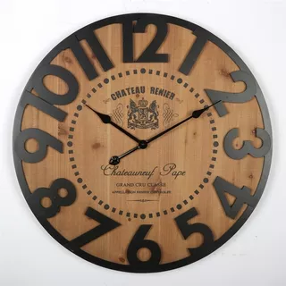 Reloj De Pared Mdf  Numeros Negros