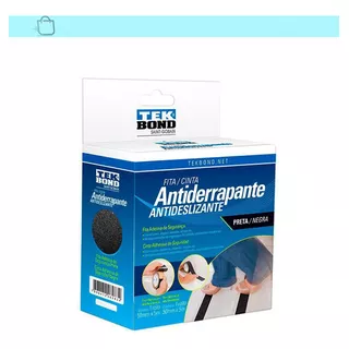 Fita Adesiva Antiderrapante Preta 50 Mm X 5 M Tekbond Cor Preto