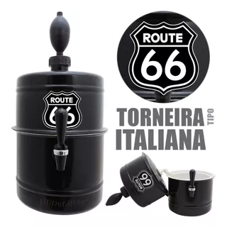 Chopeira Portátil 5,1 L Personalizada Route 66 Preta Nf-e