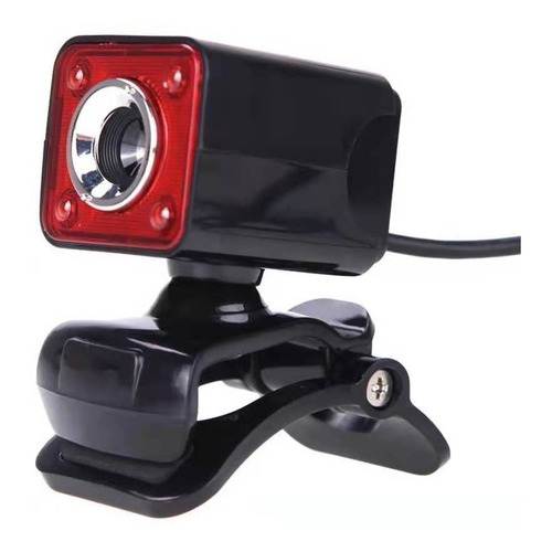 Camara Webcam Hd Con 4 Luces Led Micrófono Videoconferencia Color Negro-240102 C55
