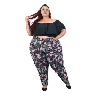 3calça Plus Size Malha Fria Fresquinha Confortavel P Senhora