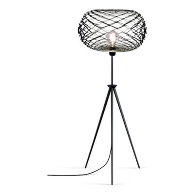 Lampara De Pie Nest P Diseño Metalico Negro Nk