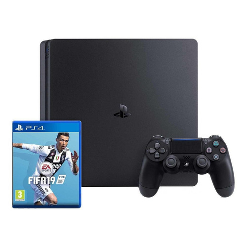 Sony PlayStation 4 Slim 500GB FIFA 19 Bundle  color negro azabache