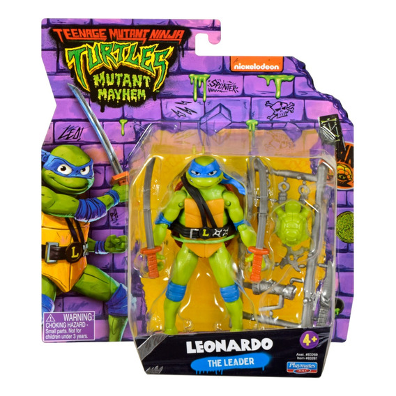 Figura De Acción Bandai Ninja Turtles Mutant Mayhem Leonardo