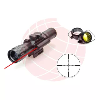 Mira Cannon Telescopica 3.5-10x40 Con Laser Y Bases Incorp. 11 O 22 Mm - Rifle Aire Comprimido - Caza - Sniper -