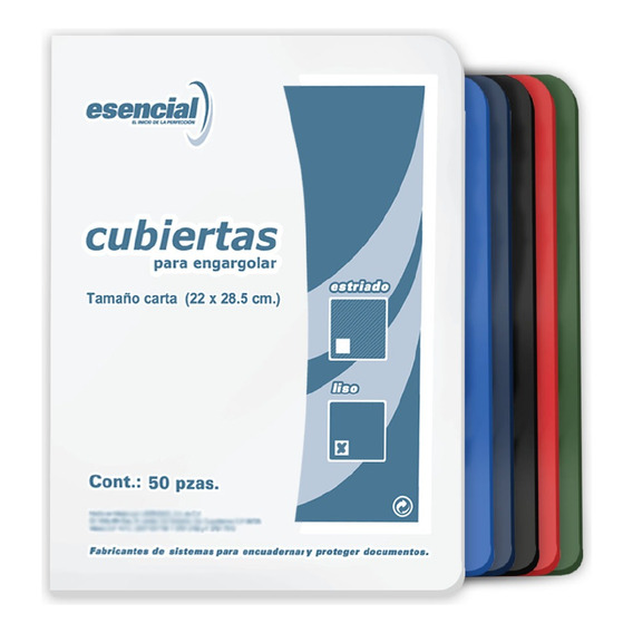 Perfex Cubierta Para Encuadernar Liso Multicolor T/c 50 Pzas