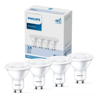 Pack 4  Philips Led Gu10 4-50 Watts Dicroico Calido O Frio