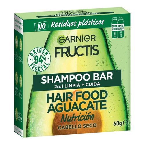 Shampoo En Barra Garnier Fructis Hair Food Aguacate - 60gr