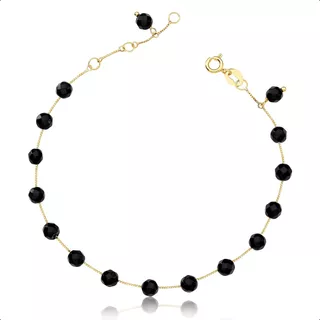 Pulseira Feminina Ouro 18k Com Ágata Natural