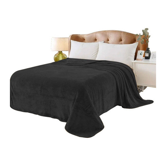 Cobertor Ligero Liso Matrimonial Hotelero Suave Y Calientito Negro